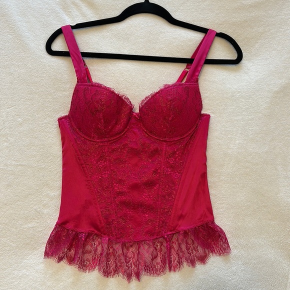 Victoria’s Secret Sexy Little Things 34 B Hot Pink Corset NWOT - Picture 1 of 12